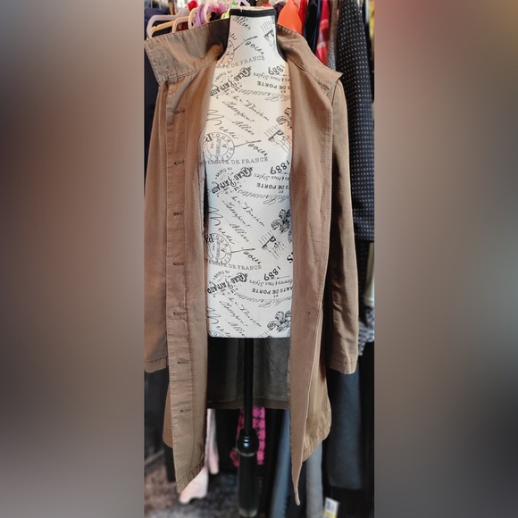 Same underneath brown utility coat jacket size Xsmall cotton/bamboo blend - Picture 10 of 12